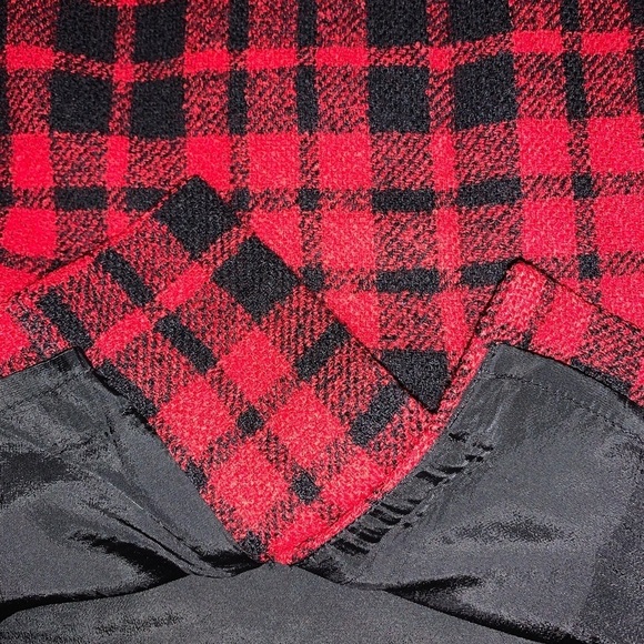 Jaegar Great Britain vintage wool pencil skirt red plaid holiday lined split - Picture 6 of 10